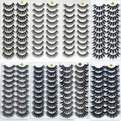 10Pairs 3d Lashes Mink  False Eyelashes Eye Fake Lash Eyelash Extension Natural Set Wispy Lashes Supplies Tools Beauty Fluffy