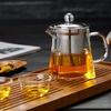 High Temperature Resistance Glass Tea Set Heat Resistant Square Glass Stainless Steel Infuser Filter Teapot Oolong Flower Teapot