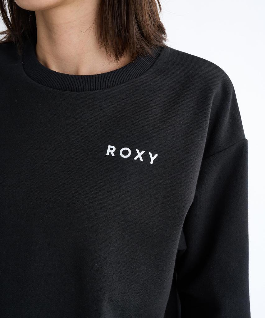 Roxy Damen Pullover Sweatshirt mit historischem Logo, Schwarz