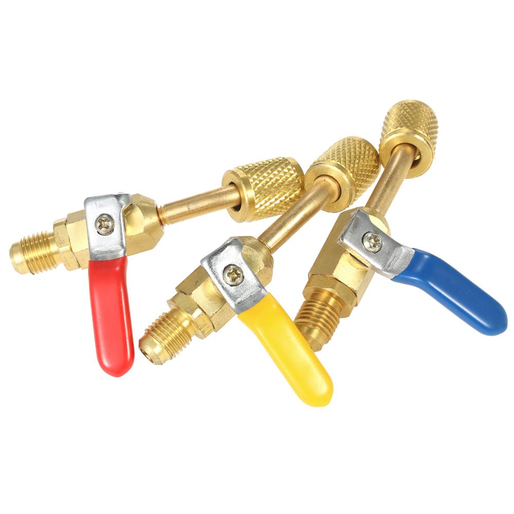 Refrigerant 1PC Color Coded R410A R134A Shut Valve for AC HVAC Refrigeration Charging Hoses