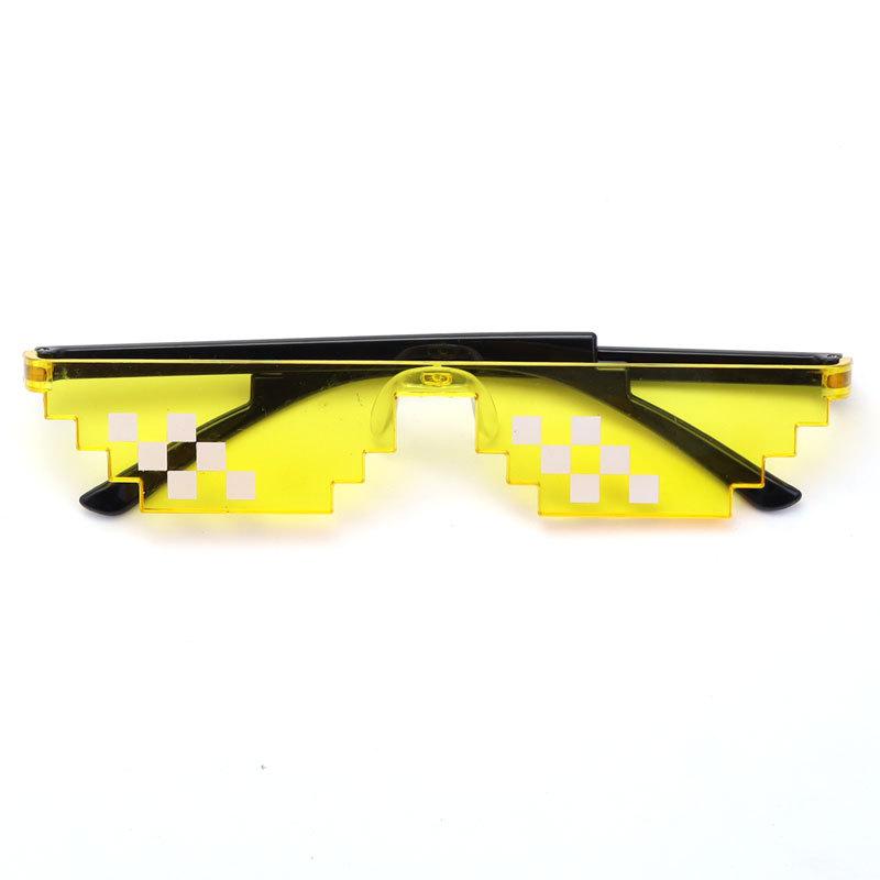 Ochelari de soare cu mozaic pentru petrecere, ochelari de soare cu mozaic cu imprimare color, ochelari de soare cu mozaic artificial