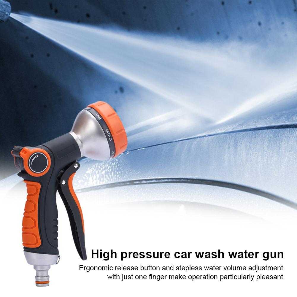High Pressure Garden Sprayer Head Adjustable Water Hose Nozzle with 5 Spray Patterns for Watering Plants Cleaning Cars Showering