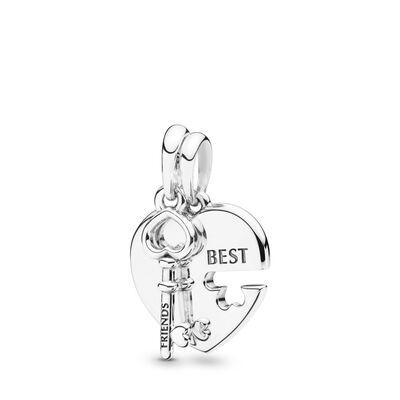 925 Silver Four-leaf Clover Best Friend Sister Charm Pendant Fit Original Bracelet for Women Necklace Fine Jewelry