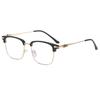 9352 Men's Trendy Retro Metal Eyeglasses with Flat Lens - Versatile Eyebrow Frame