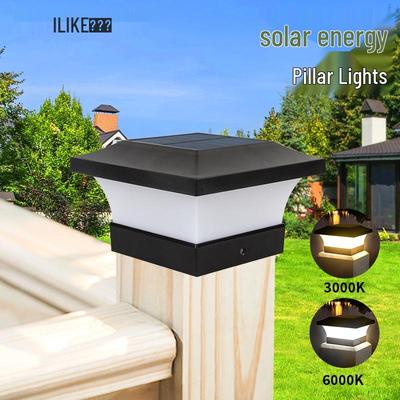 Cross-Border Waterproof Solar Pillar Light for Outdoor Courtyards and Villa Gates - New Chinese Style