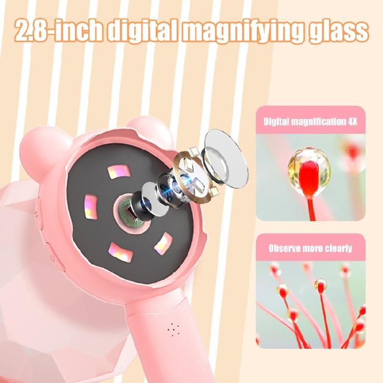Kids Educational Digital Magnifier 2.8Inch Screen 200MP Camera Handheld Microscope With Integrated LED Light