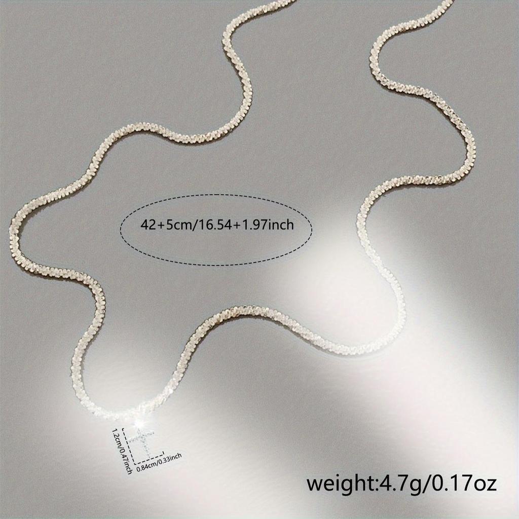 Funkelnde Halskette mit quadratischem Kreuz-Anhänger und Zirkonia für Damen, eleganter Schmuck