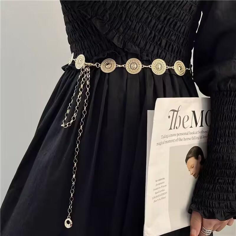 Adjustable Single Layer Metal Waist Chain for Women - European & American Style