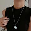 Colares de aço inoxidável triste fantasma halloween pingente colar corrente moda colar para mulheres homens jóias amigos melhores presentes