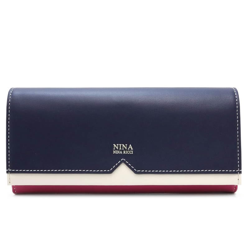 

Tangram Purse Long Flap Wallet Navy 35-3004