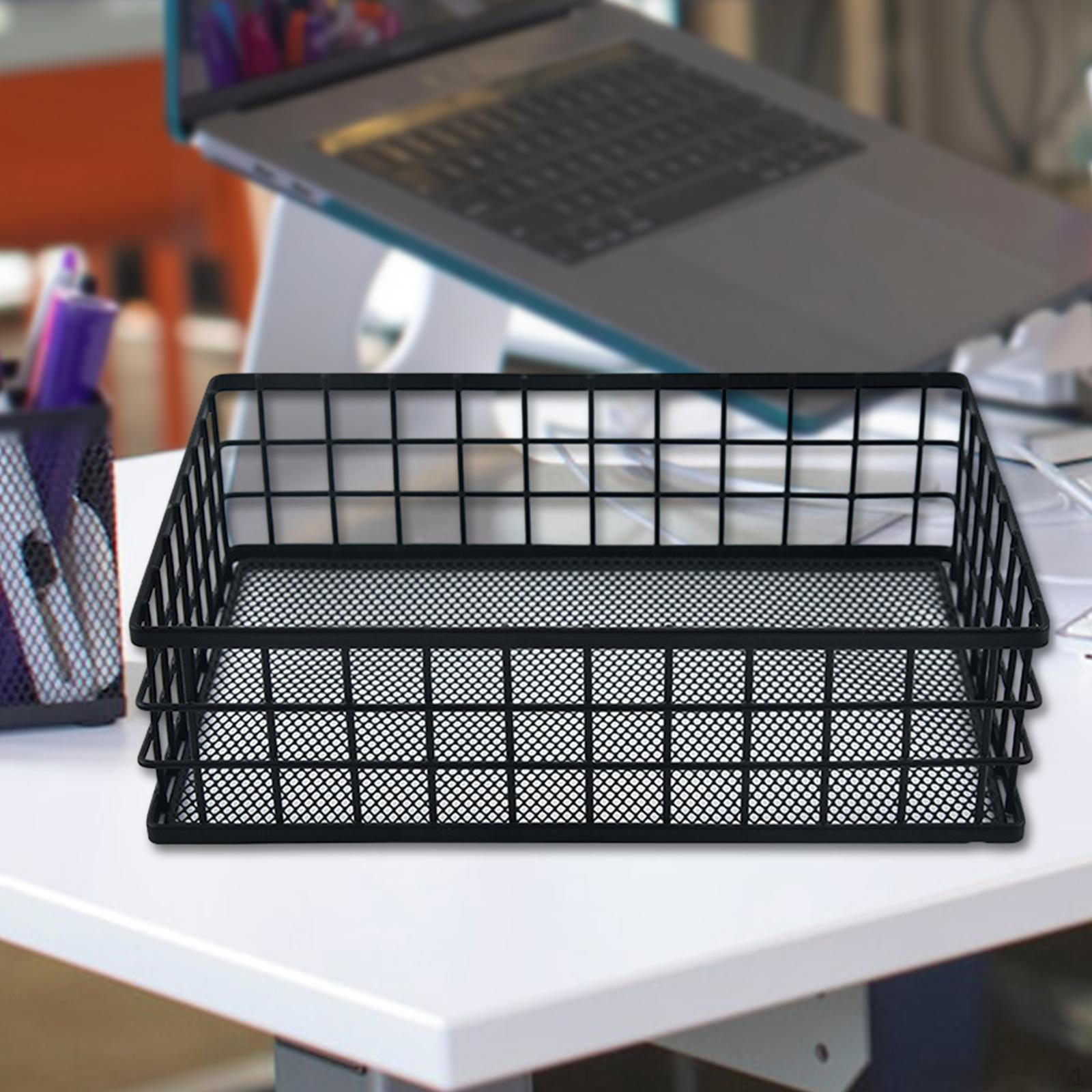 Desktop Iron Storage Basket, Metal Wire Fruit Basket,Multi Purpose for чёрный