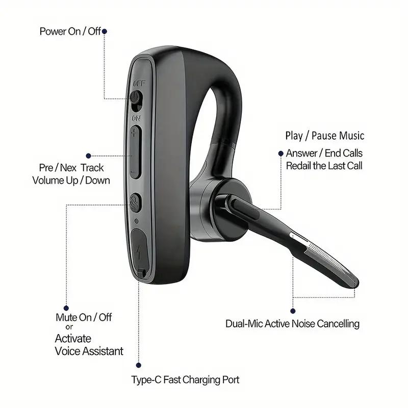 Wireless Business Headphones, Noise Cancelling Headphones, Built-in High-quality Microphone, Noise Cancelling Rotating Design, Comfortable To Wear