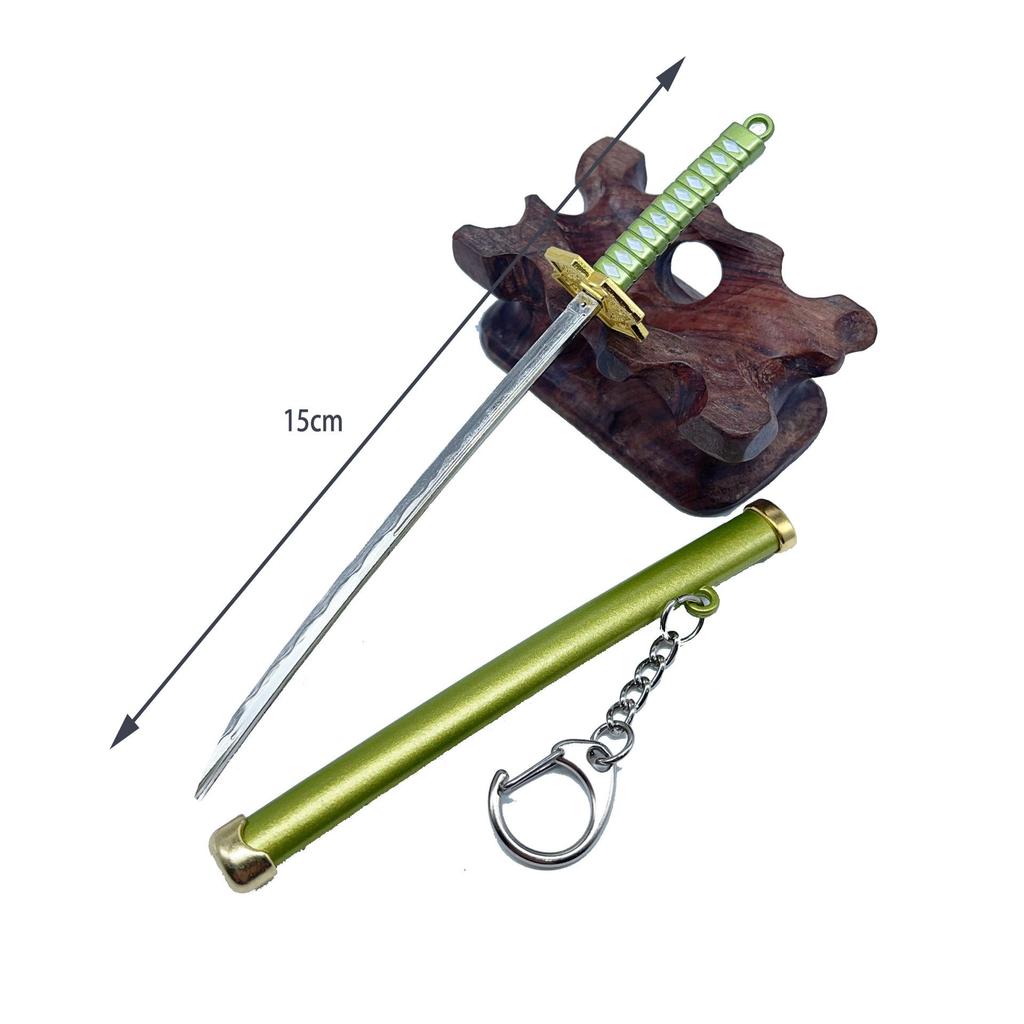 One Piece Zoro's Three-Sword Style Snow Walk Katana Keychain - Japanese Samurai Anime Sword Model