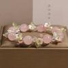 Bracelet Exquis en Cristal Fleur de Quartz Rose: Bijoux élégants et empilables pour femmes et étudiantes