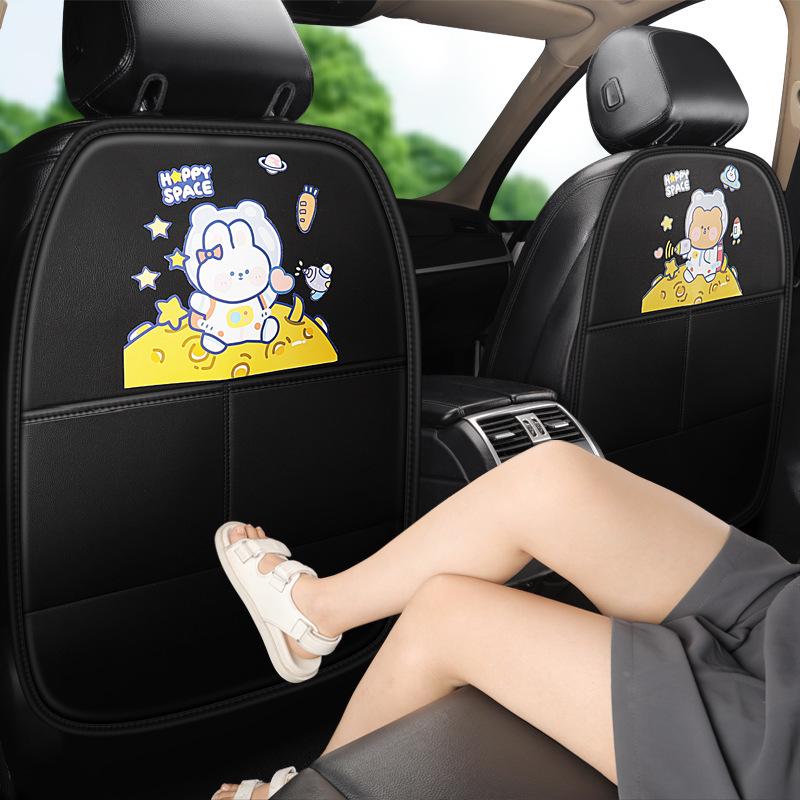 Upgraded Car Kick Mat & Back Seat Organizer for Child Seats