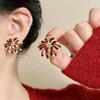 2026 Best-Selling New Year Red Zirconia Firework Stud Earrings for Women – Unique, Beautiful Niche Ear Clips