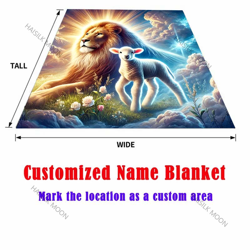 1PC The Lion and The Lamb Blanket Warm Soft Fluffy Kids Adult Luxury Gifts for Sofa Bed Home Outdoor Travel Camping Blanket