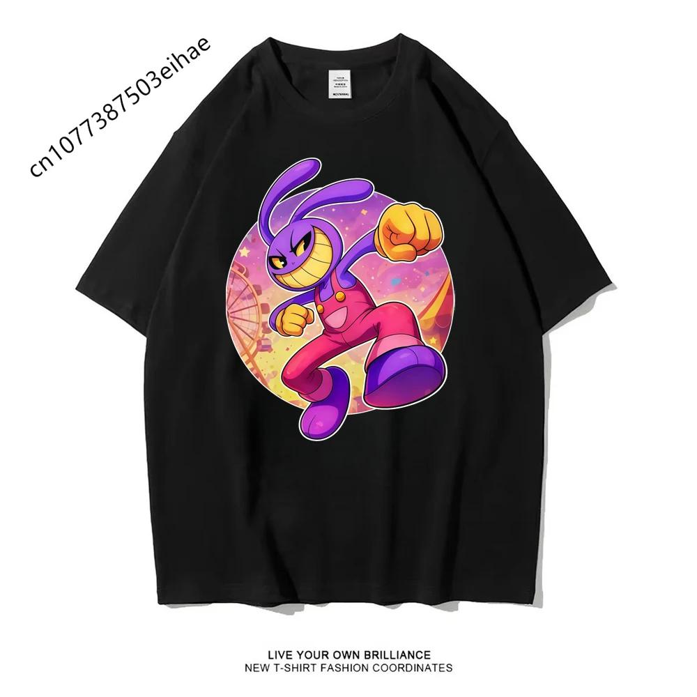 La Fantastica T-shirt Grafica del Circo Digitale Pomni Jax per Adulti e Bambini Universale Poliestere Y2K Streetwear Manica Corta Top Quotidiani