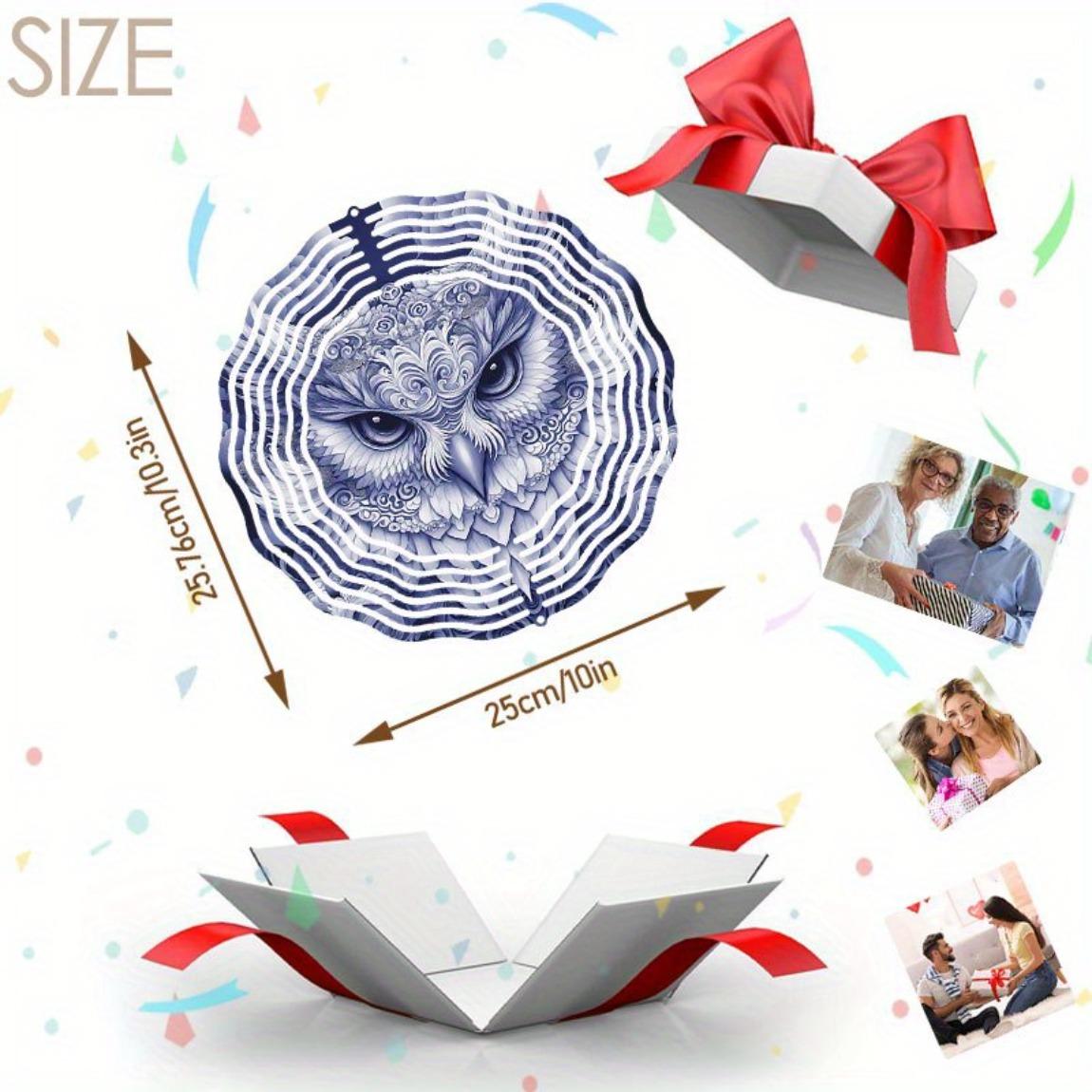 

Металлический ветряной спиннер с вращающимся на 360° крюком, не требующий питания, дизайн совы, уличный садовый декор для двора, патио, балкона