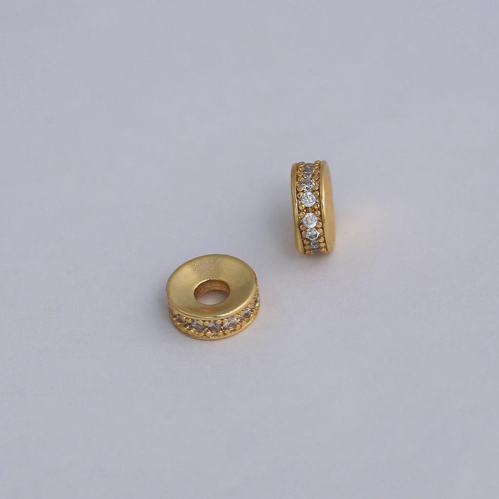 18k Gold Filled Spacer Beads with Zirconia for DIY Jewelry: Bracelets, Necklaces