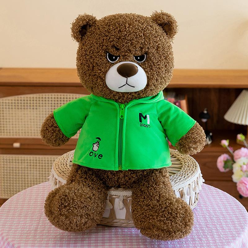 Faced Fierce Teddy Bear Plush Toy Adorable Oversized Valentine Gift Girls Doll