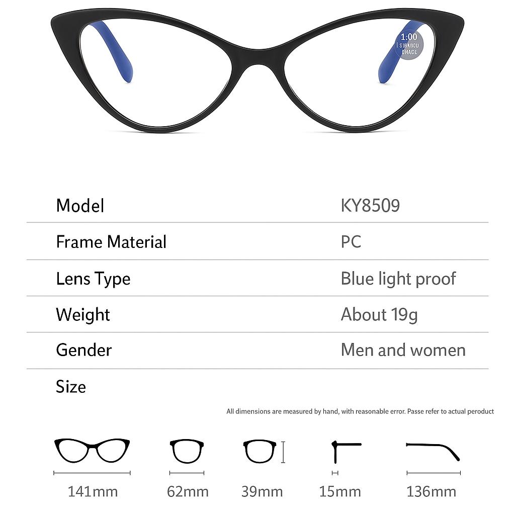 1pc Stylish Small Cat Eye Reading Glasses Women Ladies Cateye Blue Light Blocking Computer Readers Anti Glare Fashion Eyewear