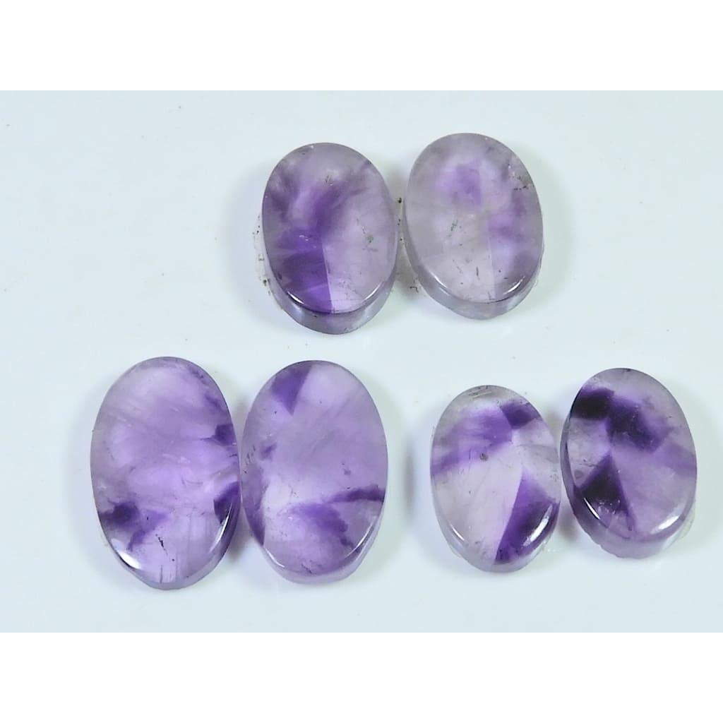 

16-20 MM Natural Amethyst Lace Matched Pair Oval Loose Gemstone 3 Pair Lot C-978