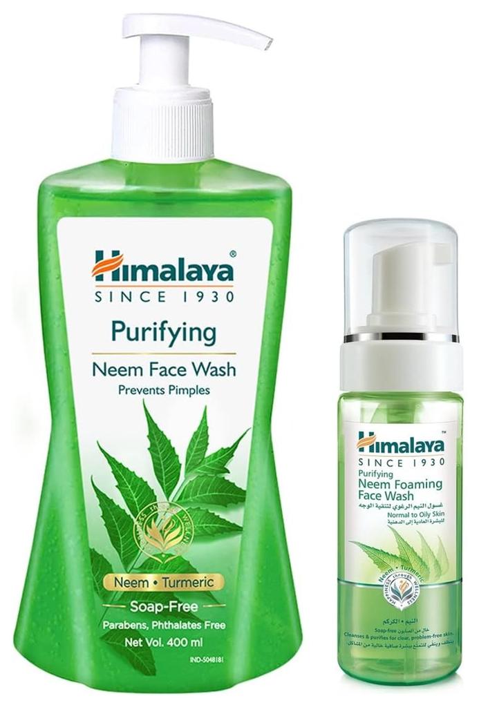 Himalaya Purifying Neem Face Wash, 400 ml & Himalaya Herbals Purifying Neem Foaming Face Wash, 150ml