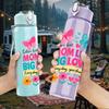 1PC Mom Life Big Love Butterfly Pattern 750ml Color Plastic Sports Water Bottle Leakproof Flip Straw Lid Suitable for Sports Office Home Use