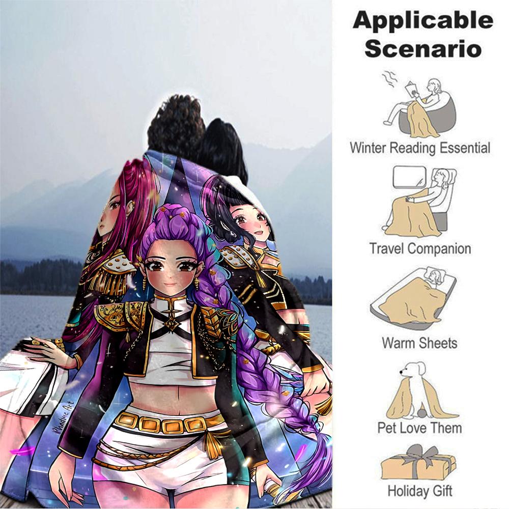 Fantasy Warrior Sisters Blanket Soft Throw Blanket For Home Bedroom Bed Sofa Travel Office Solid Christmas Blanket