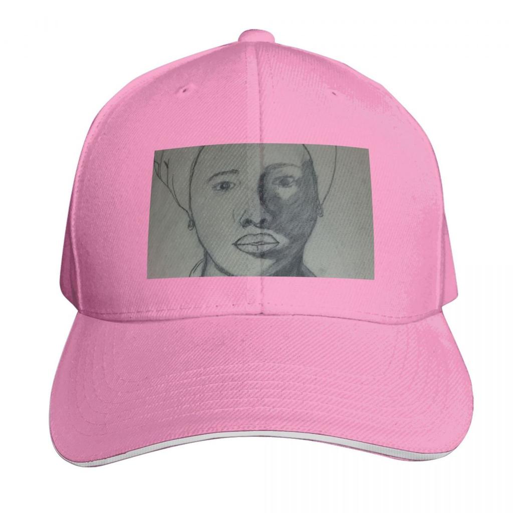 Woman Drawn With Charcoal Baseball Cap Snapback Flat Bill Strapback Dad Hat Six Panel Structured Crown