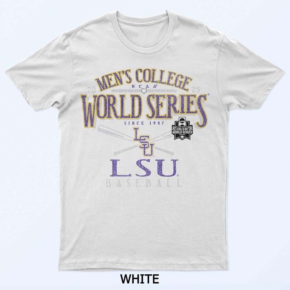 

LSU Tigers MCWS 2025 Baseball Vintage White T-Shirt 4XL