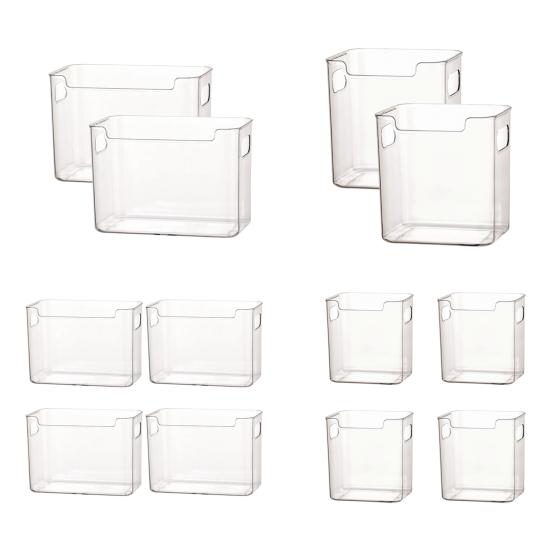Refrigerator Storage Box Clear Stackable Containers Durable PET with Open Top Organizer for Freezer And Fridge