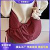 Literary Plaid Shoulder Bag Women's New Casual Versatile Messenger Bag Large-capacity Commuter Dumpling Bag