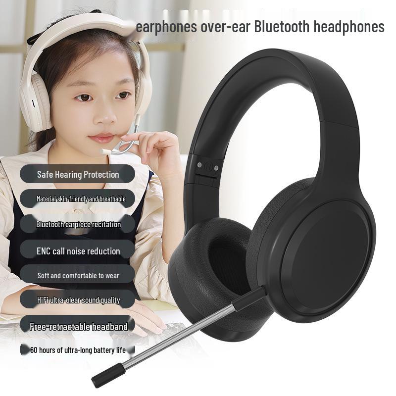 Kids Wireless Over-Ear Bluetooth Headphones with Learning Monitor and Long Battery Life