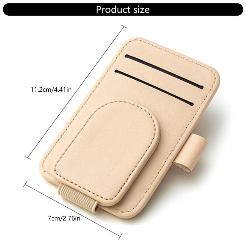 Leather Storage Clip Auto Interior Accessory Car Glasses Holder Card Clip Eyeglass Hanger Organizer Clip for Sun Visors