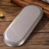 Serviertablett aus Edelstahl Retro Japanischer Stil Ovales Dessertteller für Camping Rustikaler Handtuchhalter Geschirr für die Heimküche Schwerlast Metallplatte