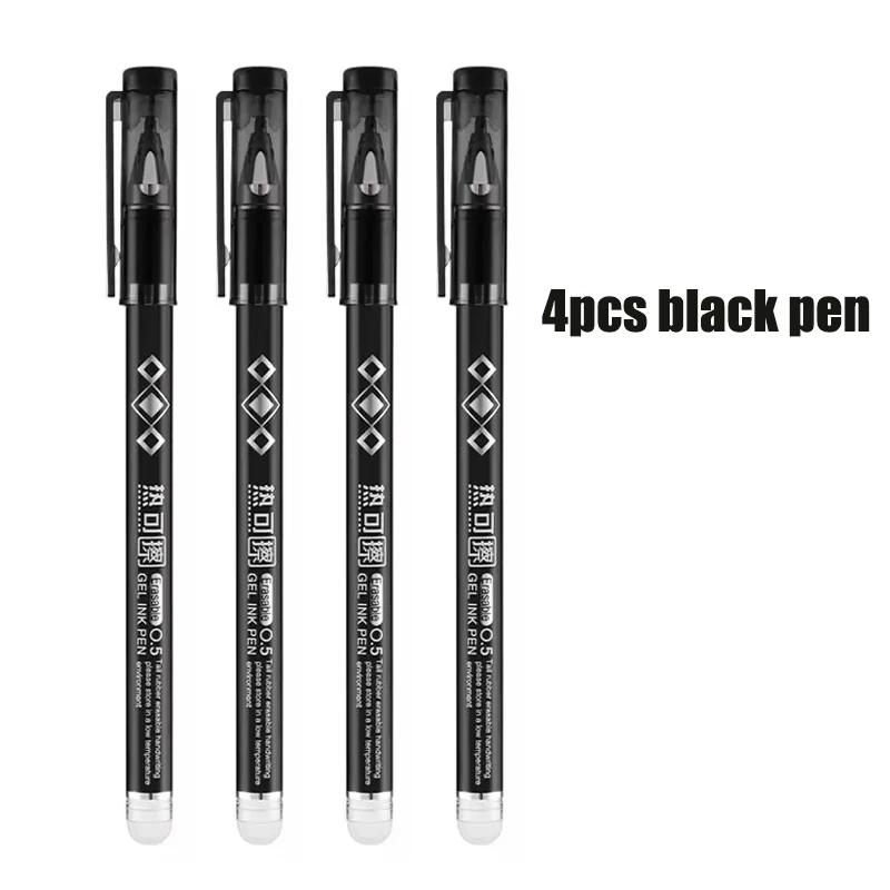 0.5mm Blue Black Red Green Erasable Gel Pen Set with Eraser Magic Ink Washable School Office Writing Painting Stationery