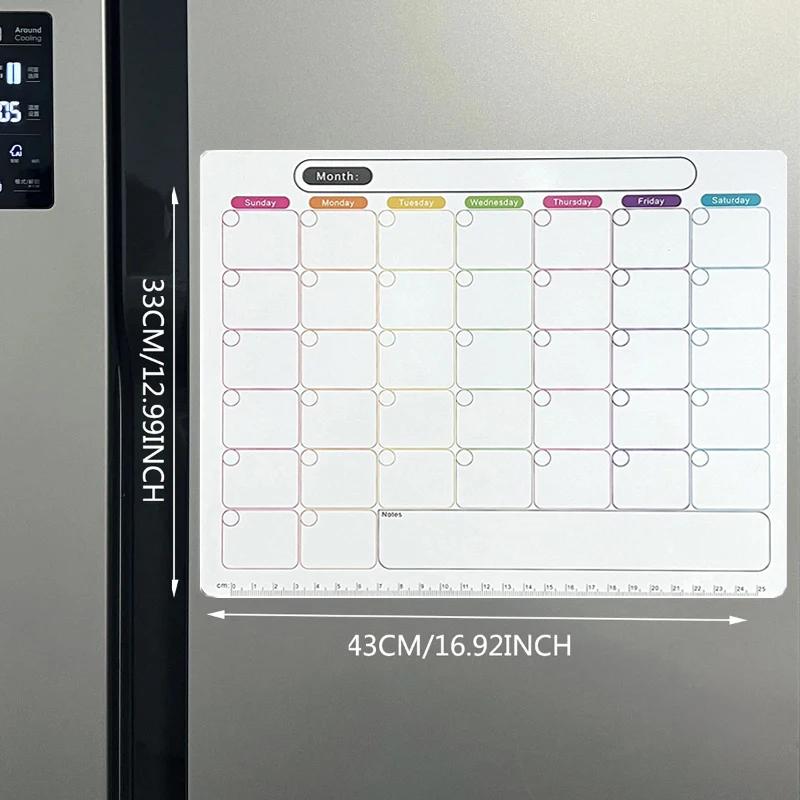 Fridge Magnetic Whiteboard Calendar Dry Erase Calendar for Refrigerator, Fridge Magnets Monthly Fridge Calendar Magnet