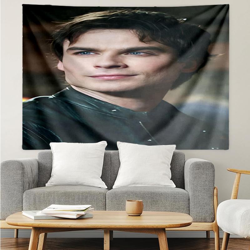 1PC Two Men In Suits Damon Tapestry Accessories Playroom Tapestry, for Bedroom,Livingroom, Dormitory Room Wall Decor Fan Birthday Gifts