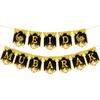 Komplette Ramadan Party Essentials Gold und Schwarz Eid Mubarak Deko Islamisches Banner Mondsichel Papierlaternen Festivalzubehör