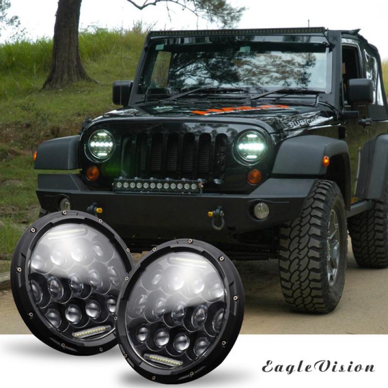 High Power H4/H13 7 Inch 300w Round LED Headlights Turn Signal Light White DRL
