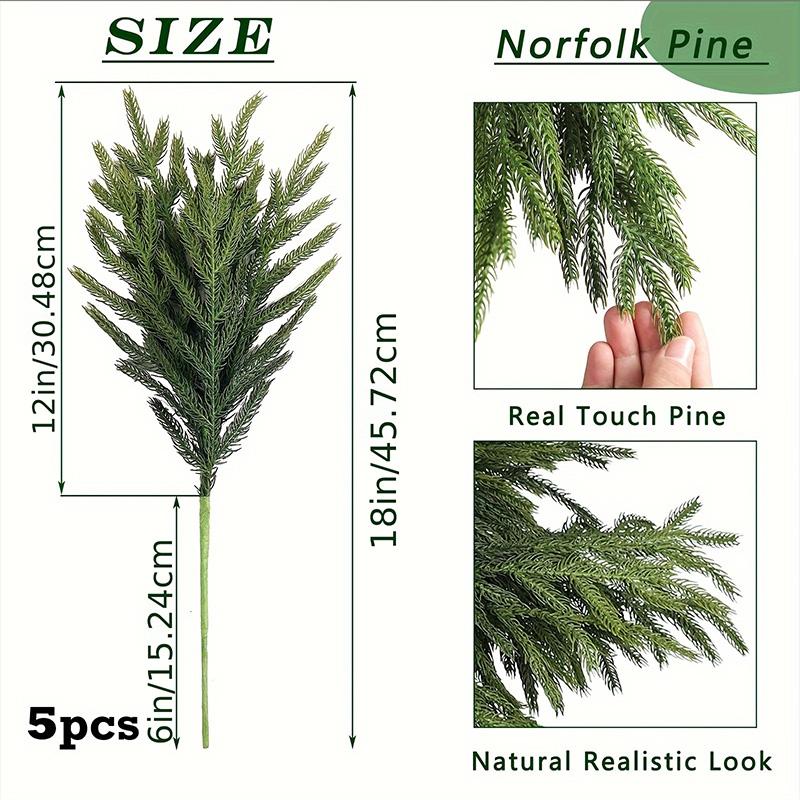Pine Branches Faux Cedar Stems for Crafts Garland Wreath Home Decor