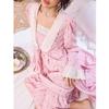 Sweet Floral Lace Ruffle Camisole & Pajama Set for Women - European & American Spring/Autumn Style