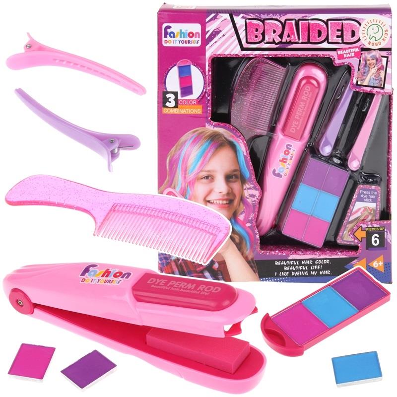 Set de Craies pour Cheveux Redresseur Coloration Peinture Mèches Accessoires