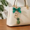 Fruit Keychain with Lobster Clasp Pineapple Rhinestone Alloy Resin Portable Bag or Car Keychain Summer Tropical Accessory for