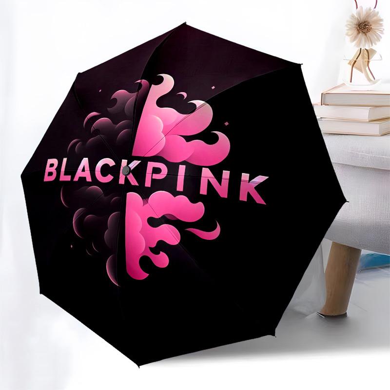 1pc Blackpink Logo Design Umbrella with Plastic Handle,Suitable for All Seasons Home Travel Outdoor UmbrellaM1218