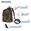 Traditionelles ethnisches Stammesmuster Cooler Rucksack Leicht Student Wandern Reisen Bunt Tagesrucksack Laptop Leinwandtaschen