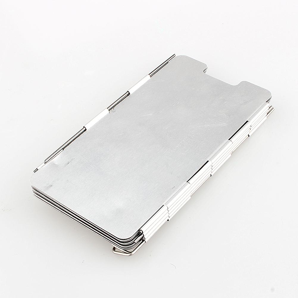 9 Plates Survival Foldable Cooker Gas Stove Wind Shield Metal Camping Windscreen