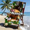 Asciugamano da Spiaggia Personalizzato con Nome Masha e Orso, per Viaggio Campeggio Festa in Spiaggia Decorazione Casa, Regalo di Compleanno per Famiglia e Amici